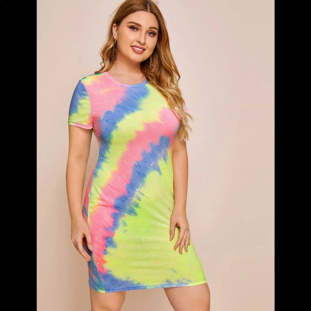 Plus tie dyed dress